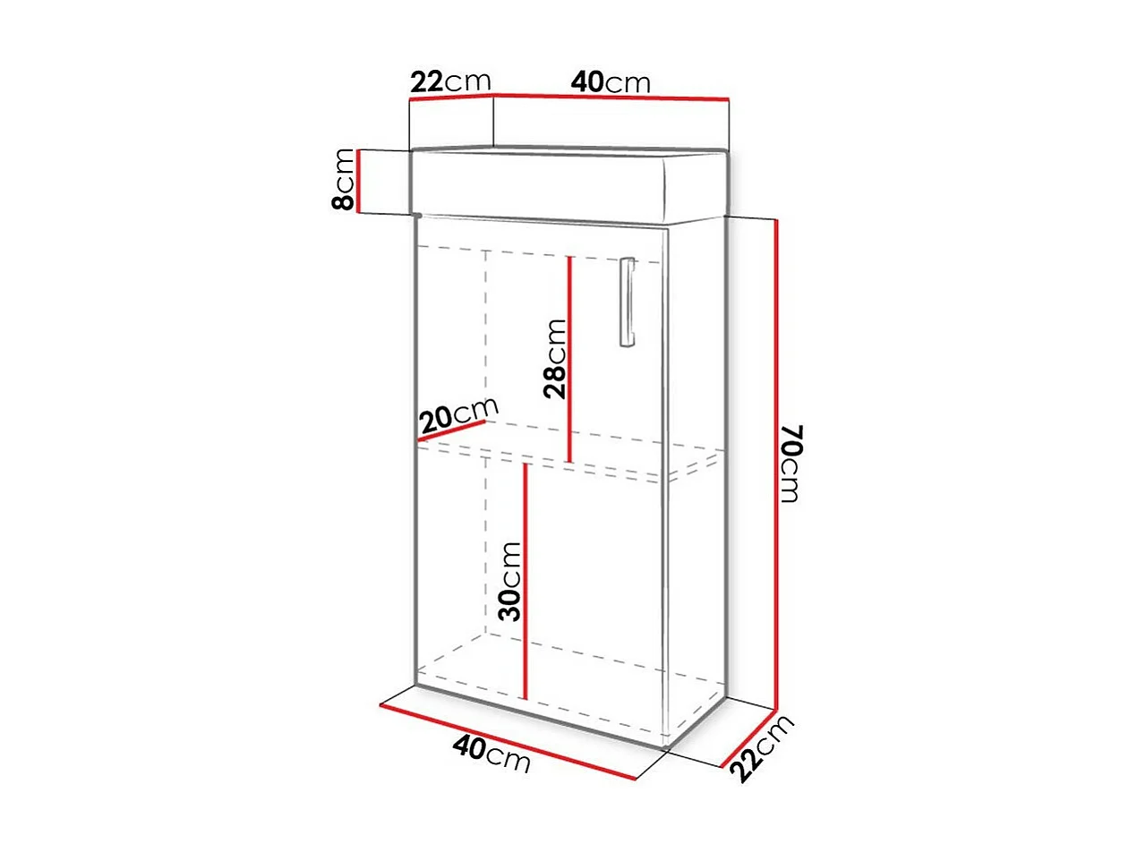 Lave-mains 1 porte avec Vasque L40cm