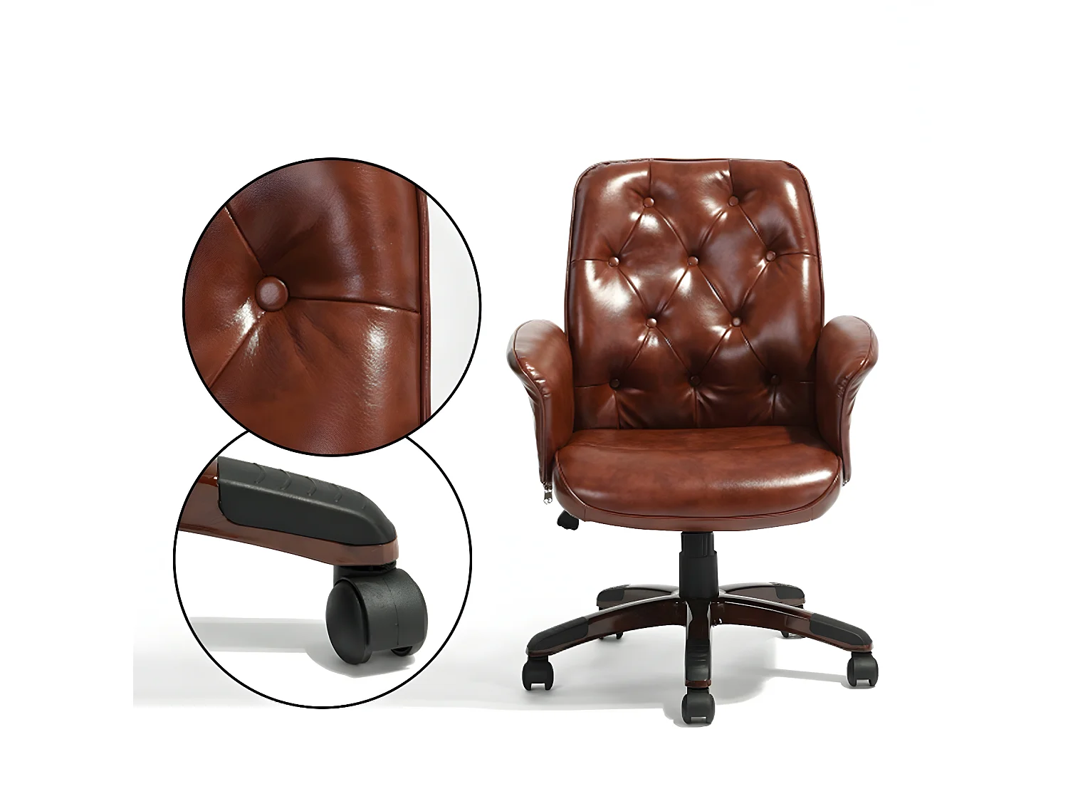 Fauteuil de bureau Chesterfield en simili cuir