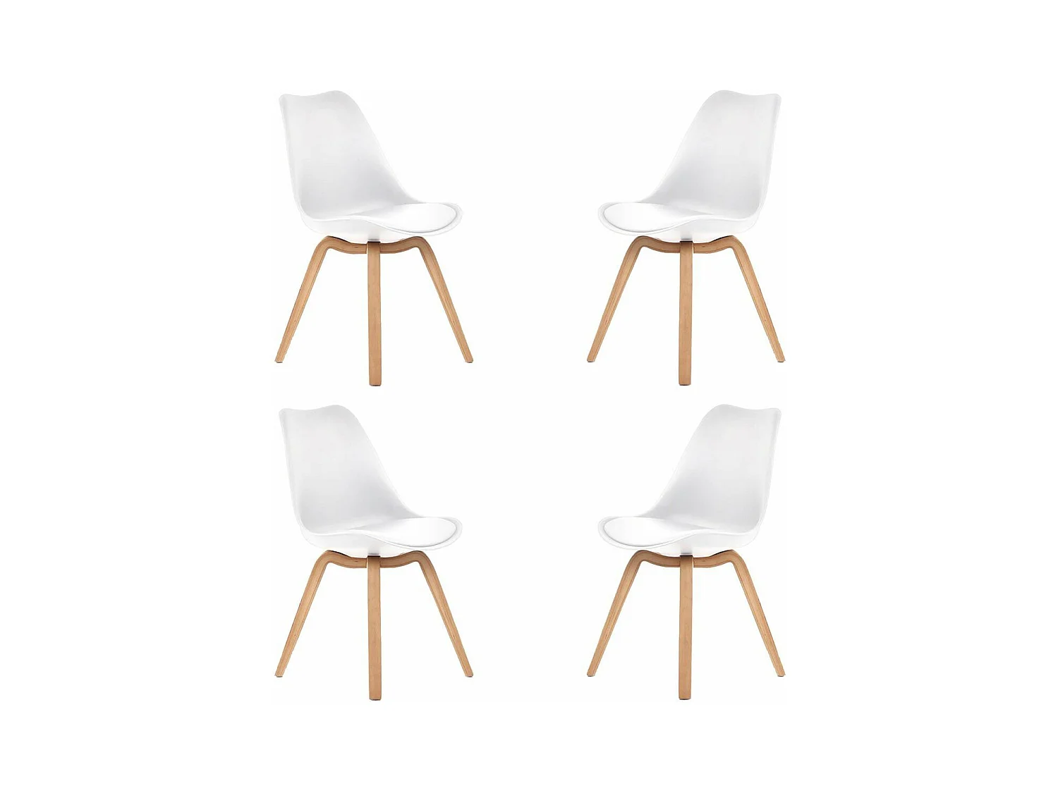 Chaises design avec coussins Emy - lot de 4