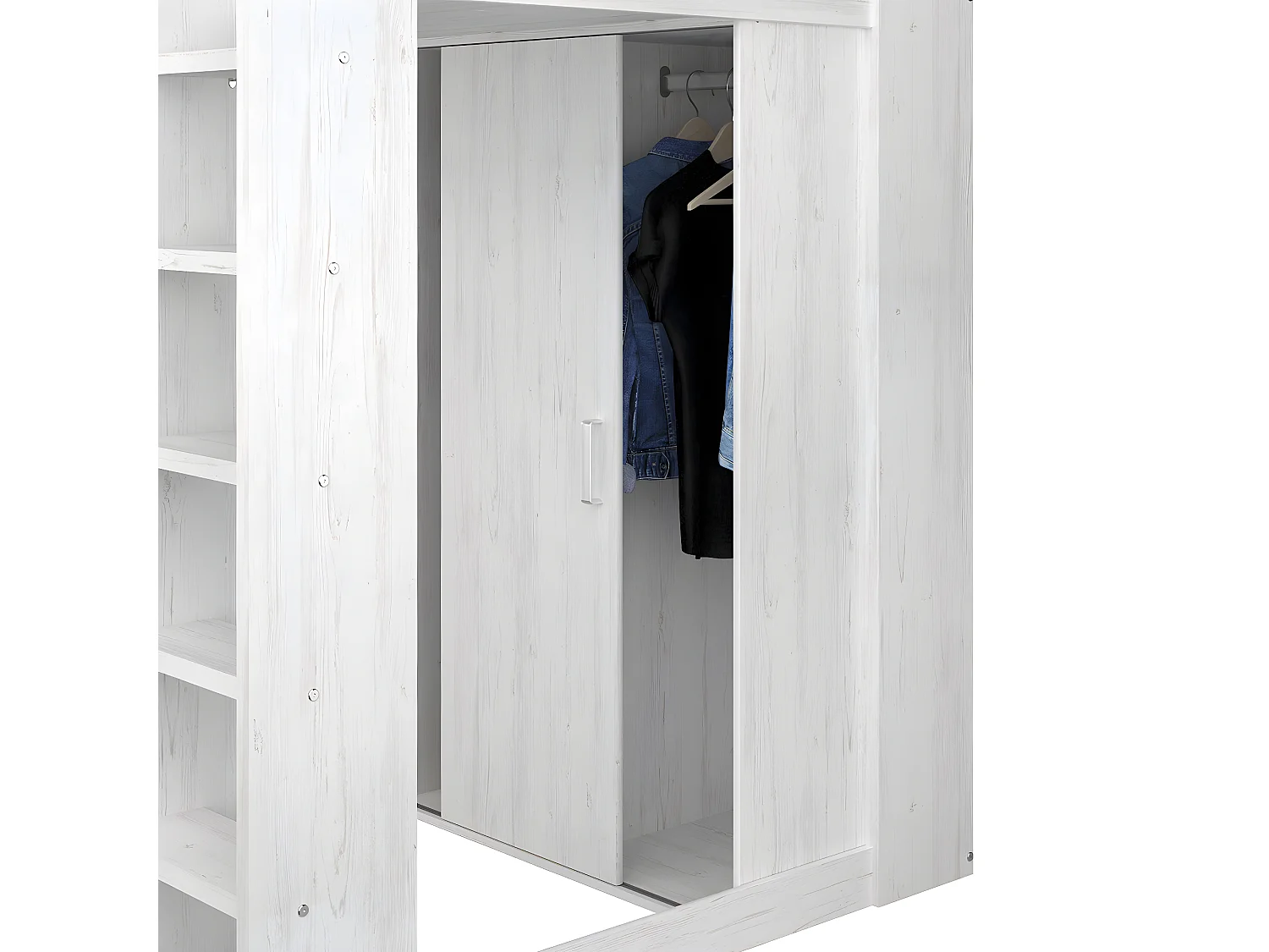 Hoogslaper Wit met bureau en opbergruimte 90x200 cm - Higher