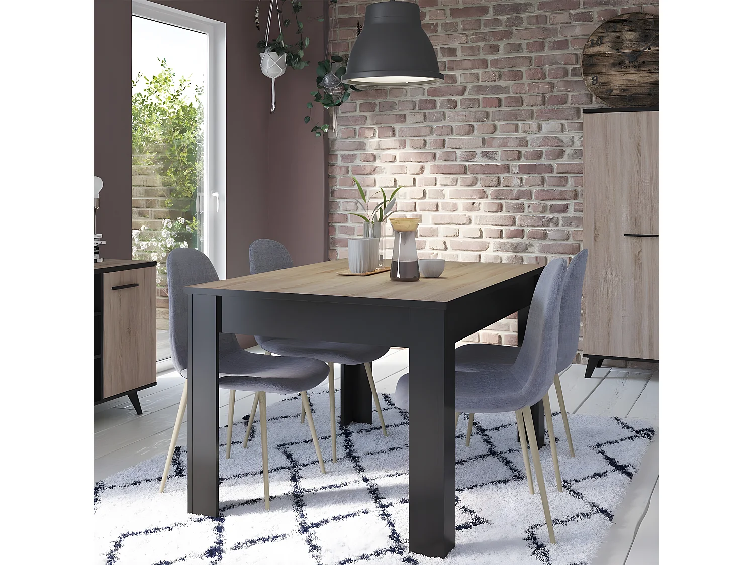 Table à Manger pour 4/6 Personnes L140x90 cm - Wayne