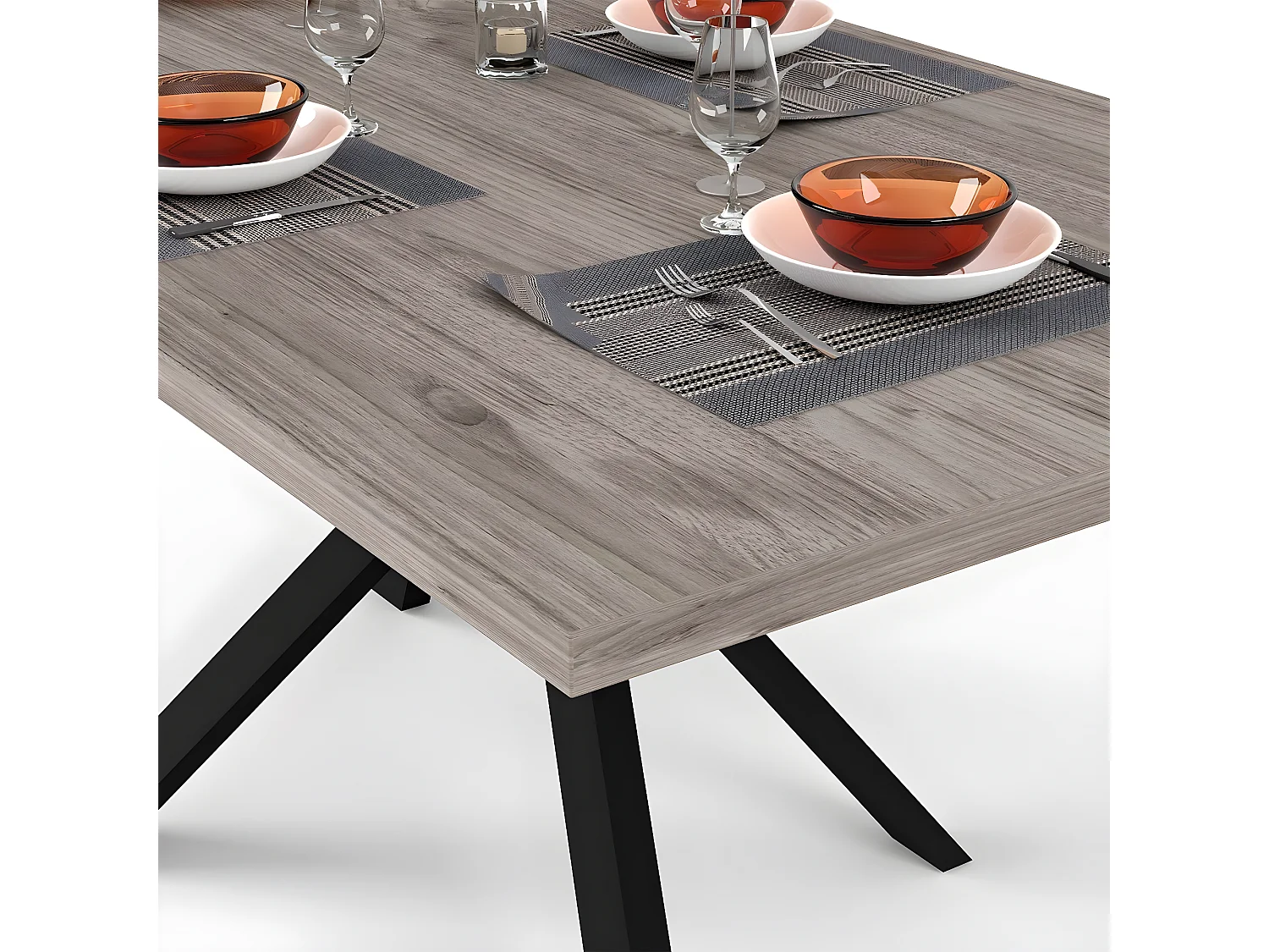 Table rectangulaire 8pers. pied central Snapp - Fabrication Française