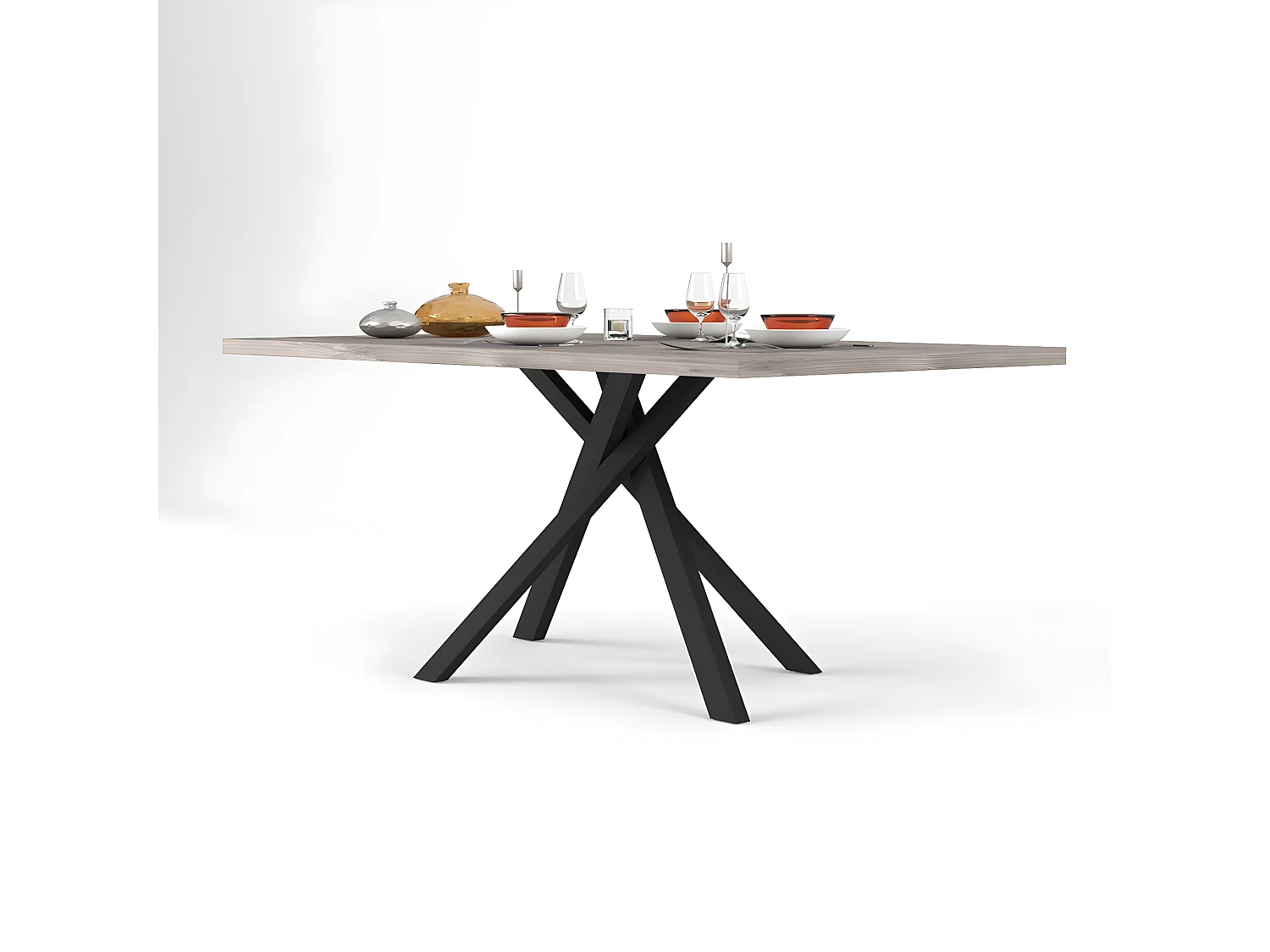 Table rectangulaire 8pers. pied central Snapp - Fabrication Française