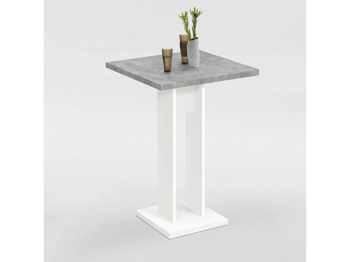 Mesa de jantar 70 cm cinzento cimento e branco