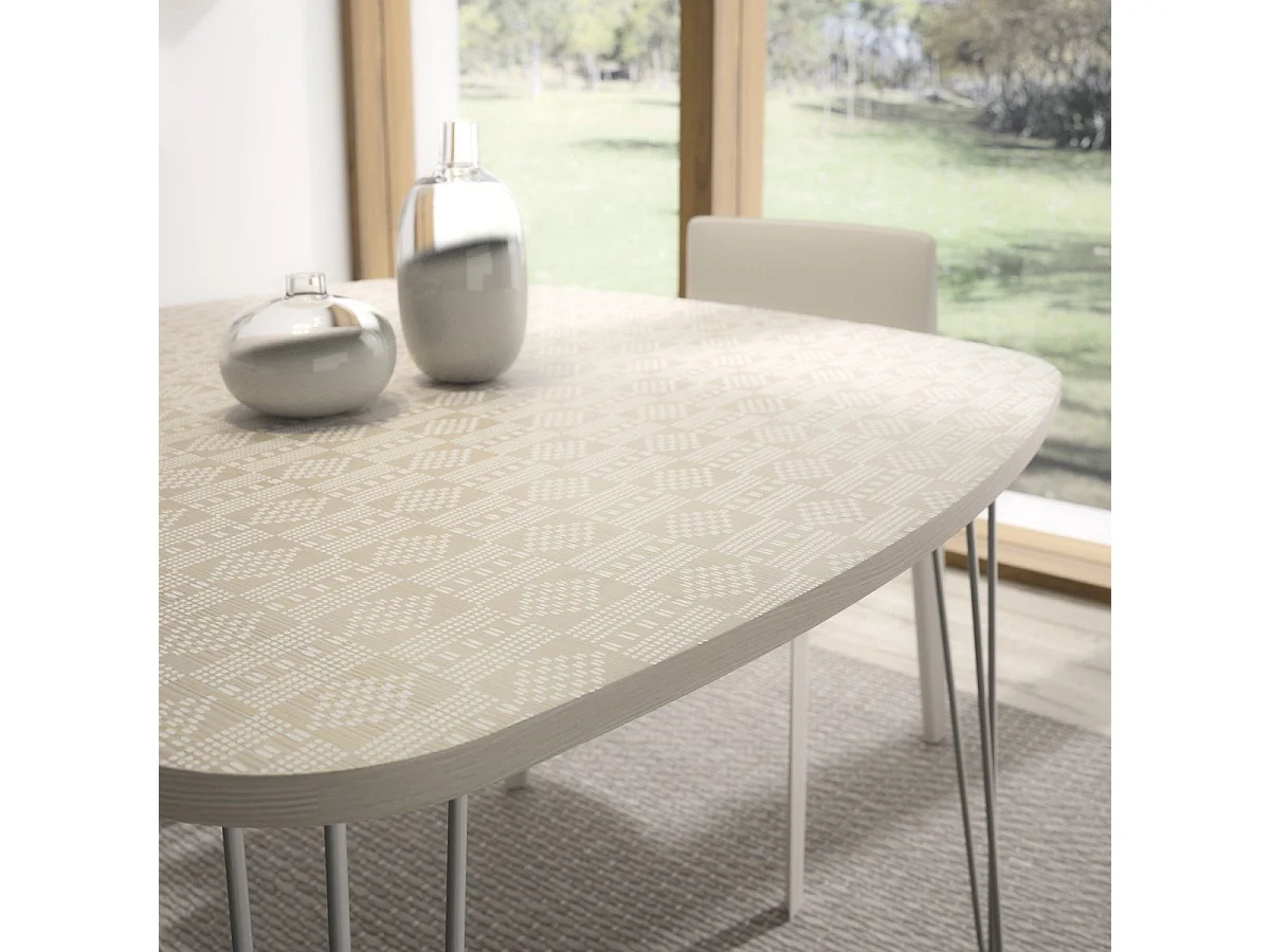 Vierkante eettafel met draadpoten Lemon - Franse productie