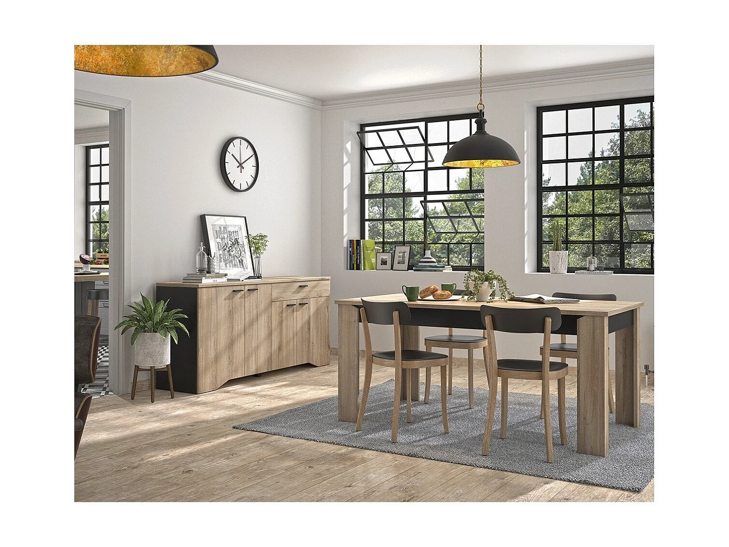 Table à manger rectangle YORI  L170 cm - Fabrication Française