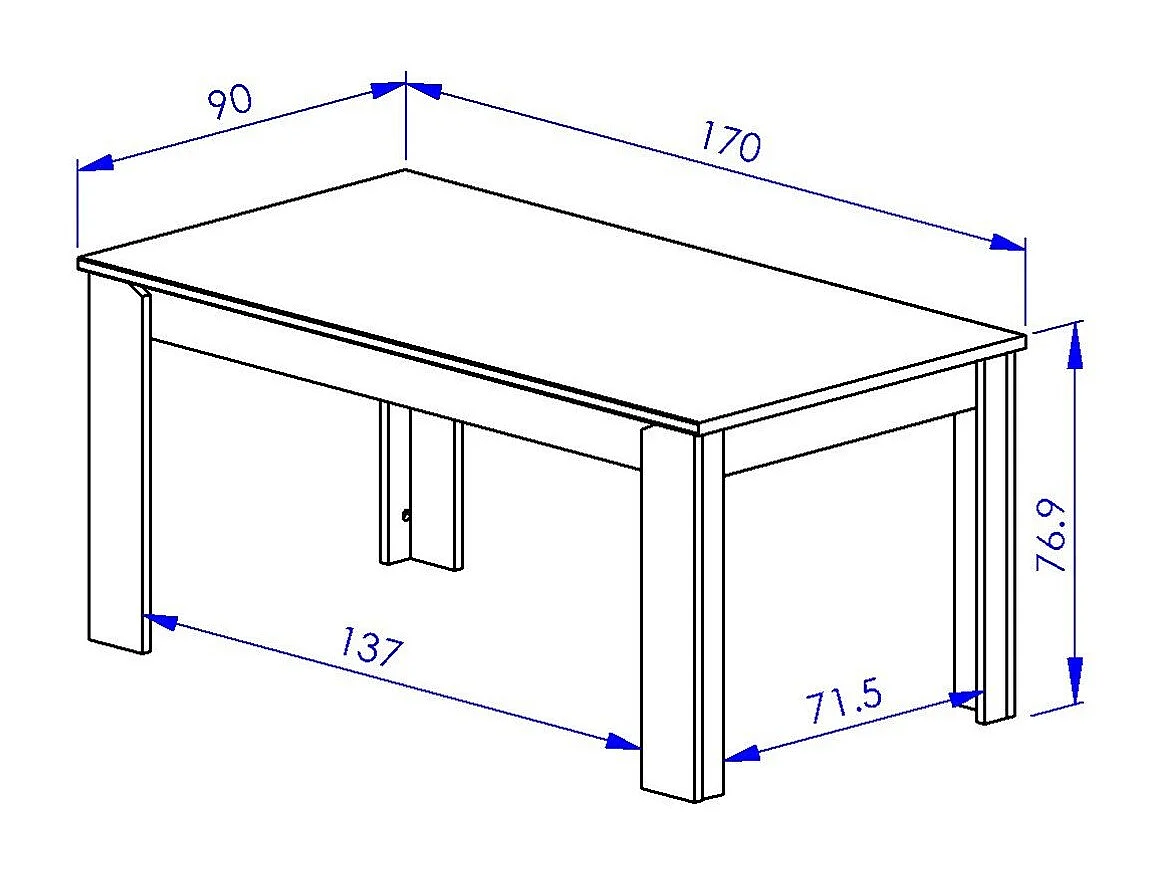 Table à manger rectangle YORI  L170 cm - Fabrication Française