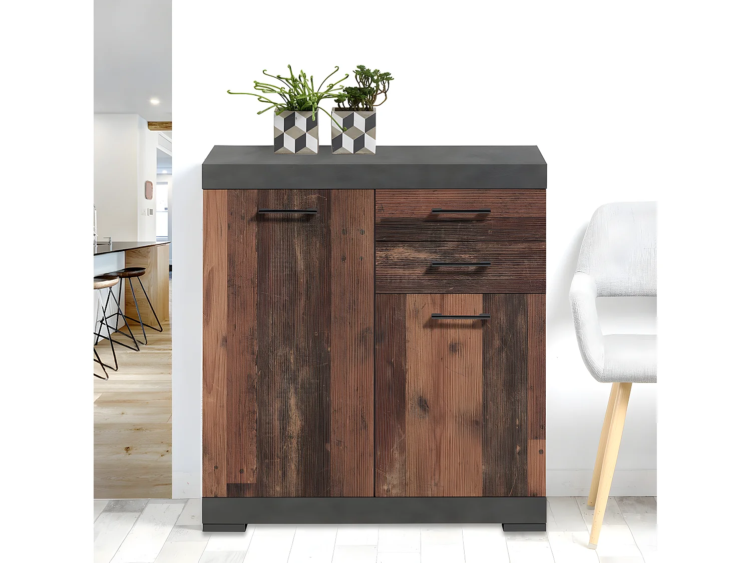 Buffet avec 2 Portes et 2 Tiroirs L80cm - Bristol