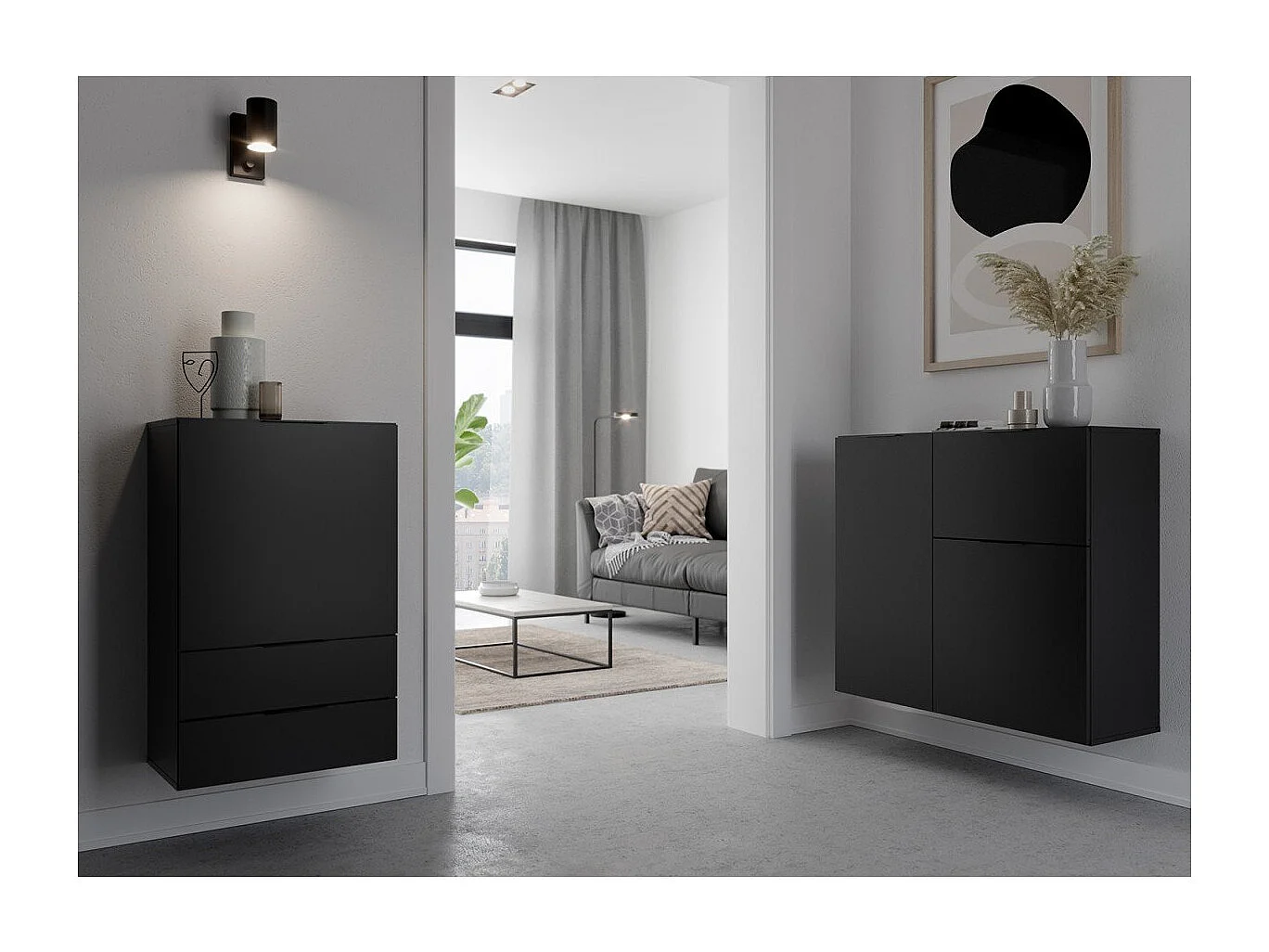 Kast met lade en deuren 89,1x31,7x81,3 cm zwart