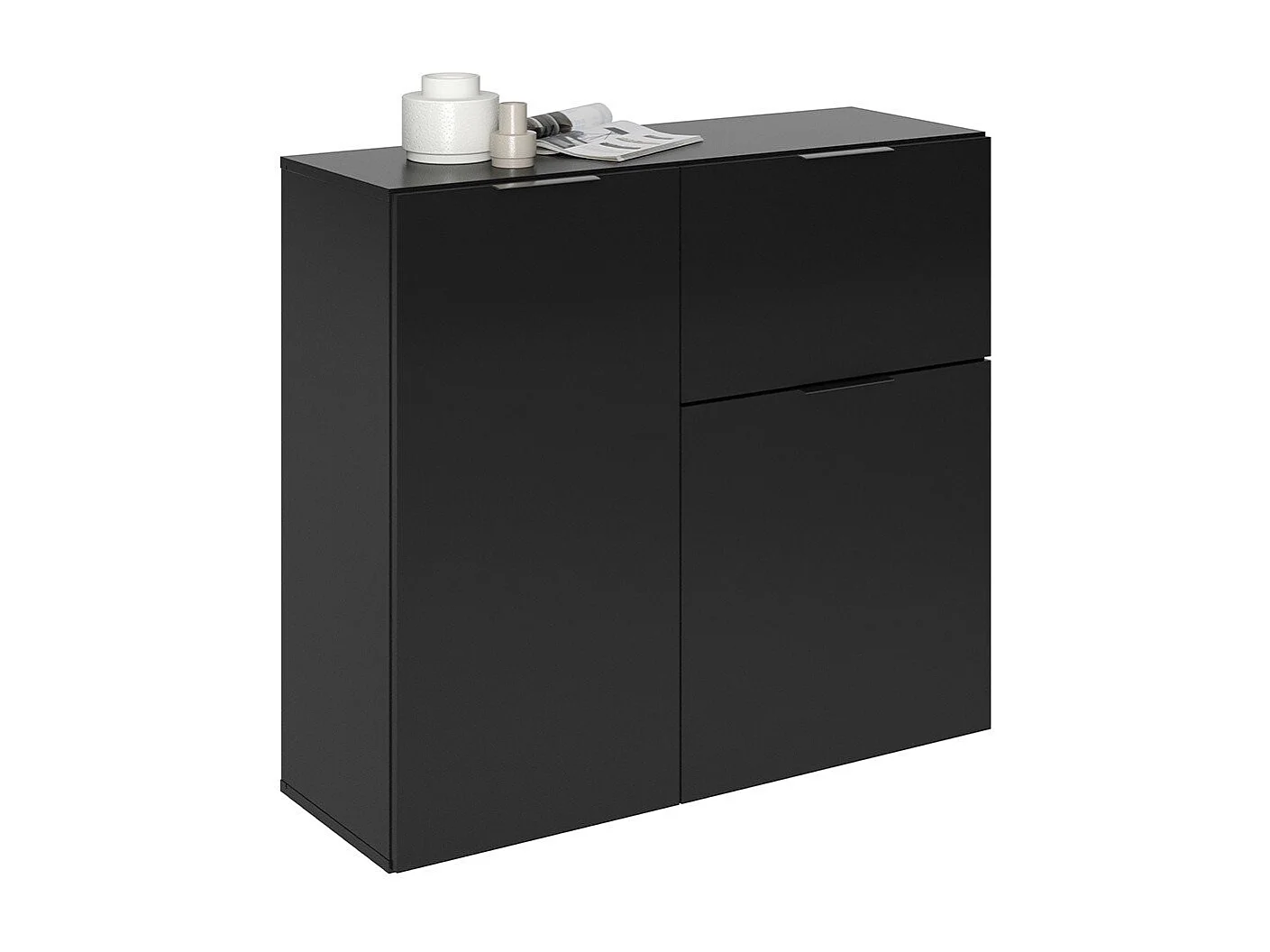 Kast met lade en deuren 89,1x31,7x81,3 cm zwart