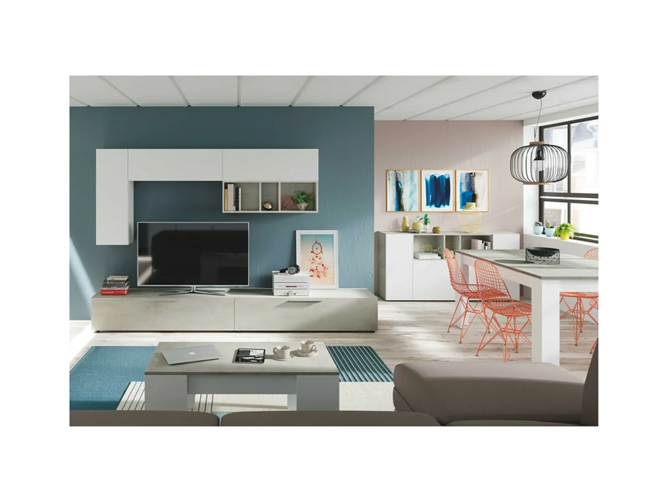 Buffet 3 Portes et 3 Niches L150cm - Fobuf