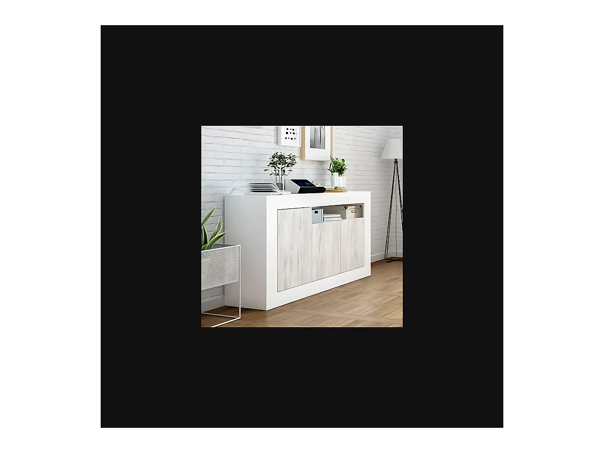 Buffet design avec 3 portes et 1 niche de rangement Baltik - L144 cm