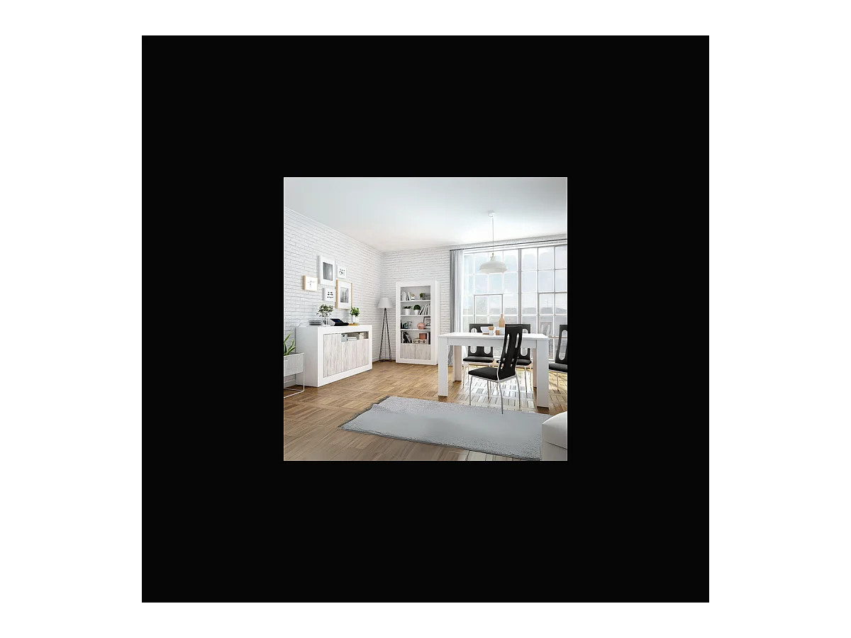 Buffet design avec 3 portes et 1 niche de rangement Baltik - L144 cm