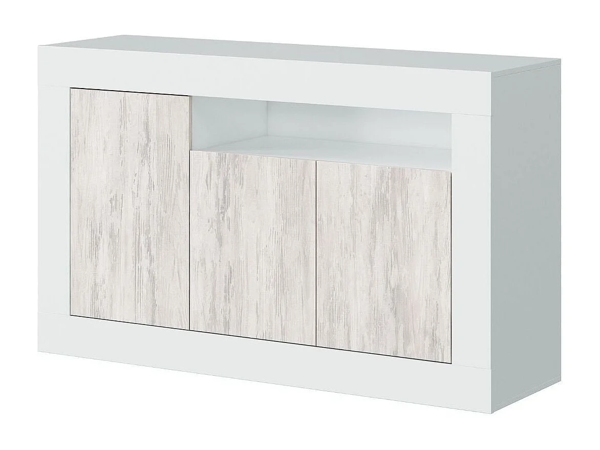 Buffet design avec 3 portes et 1 niche de rangement Baltik - L144 cm