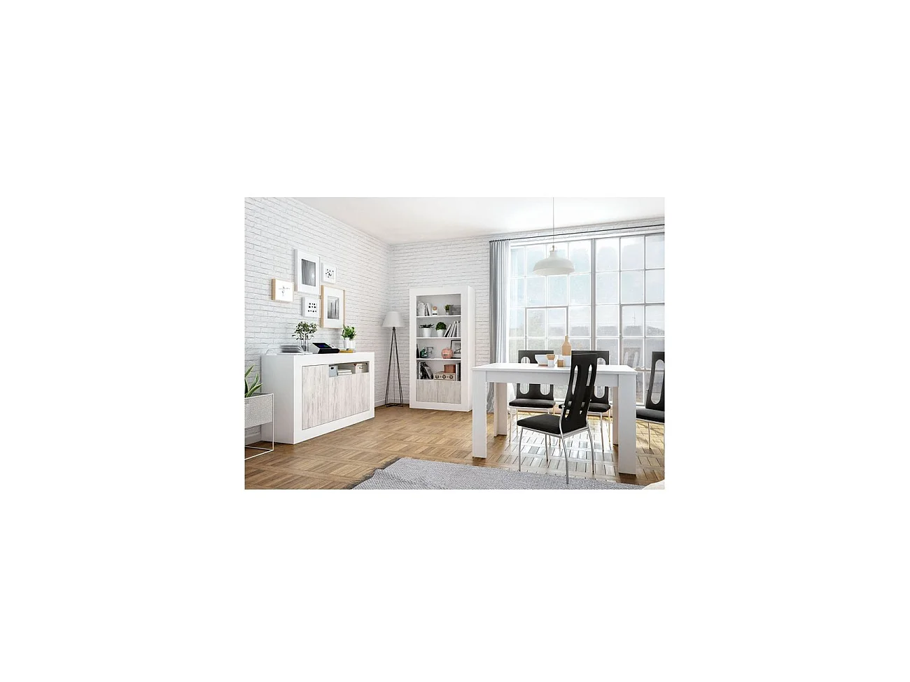 Buffet design avec 3 portes et 1 niche de rangement Baltik - L144 cm