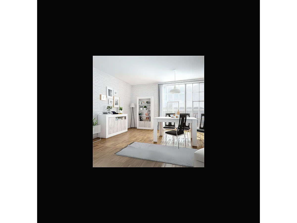 Buffet design con 3 porte e 1 nicchia di stoccaggio Baltik - L144 cm