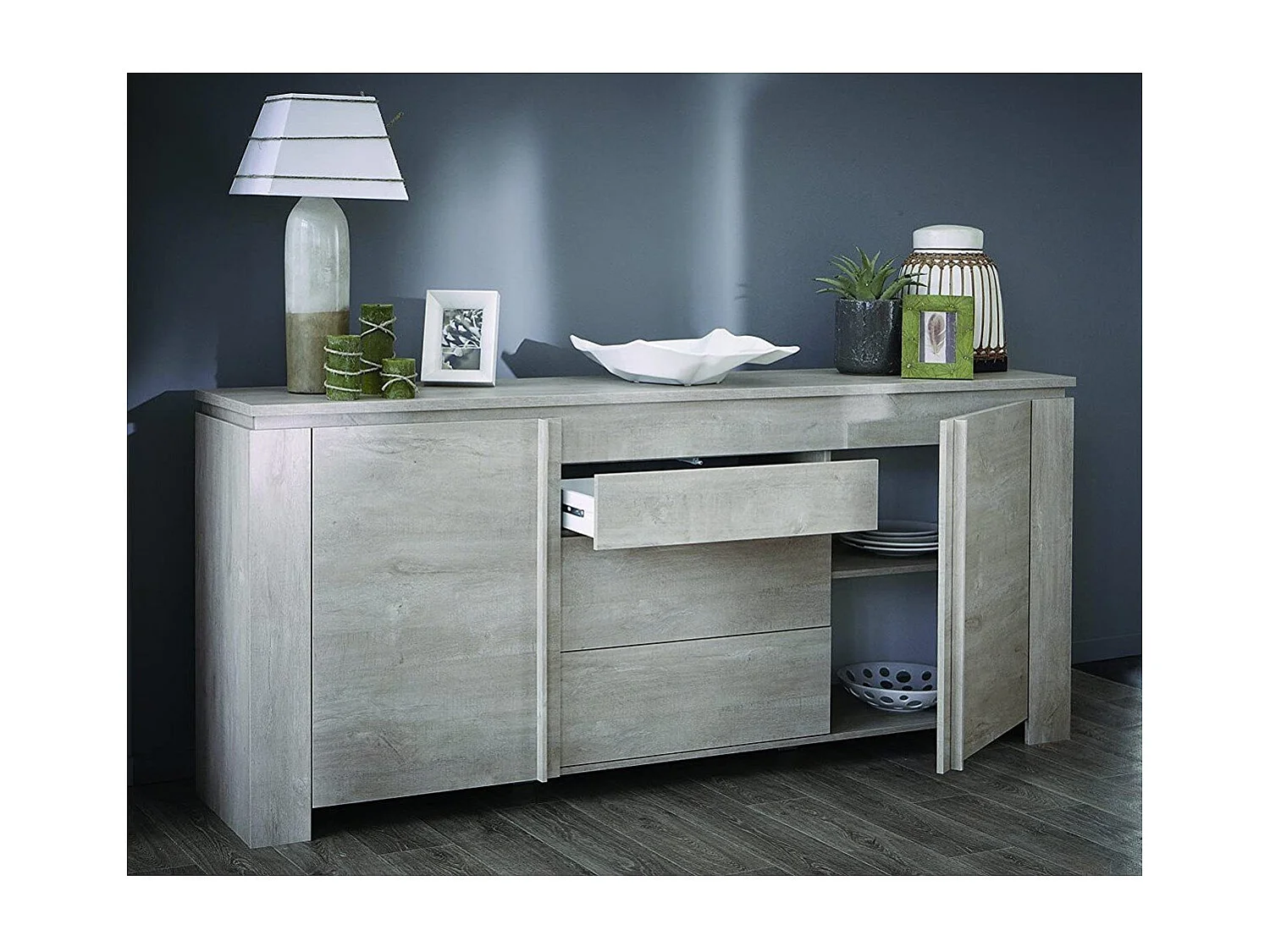 Buffet Bas 2 Portes 3 Tiroirs L204,7 cm - Ségur