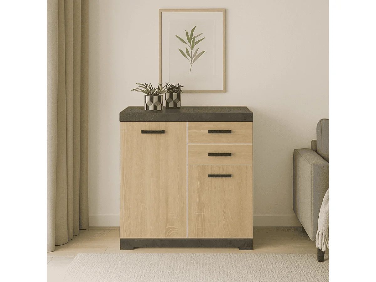 Ladenkast met 2 deuren en 2 laden L80cm - Bristol