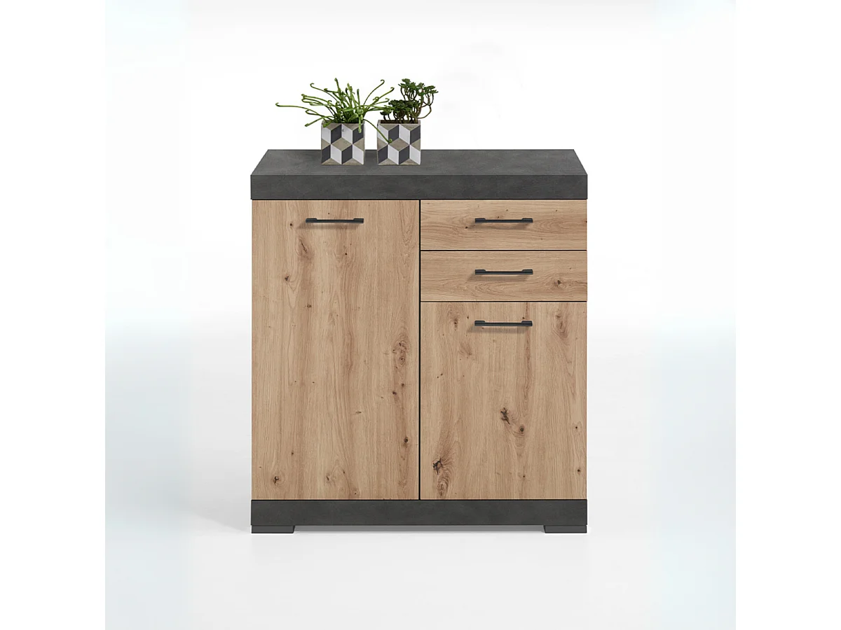 Ladenkast met 2 deuren en 2 laden L80cm - Bristol