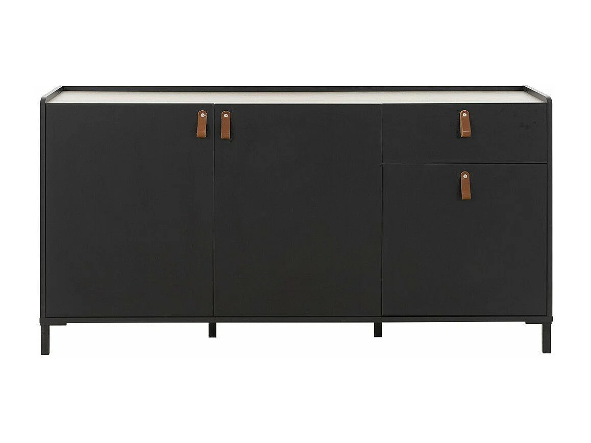 Buffet 3 portes et 1 tiroir, style industriel Amsterdam L160cm- Fabrication Française