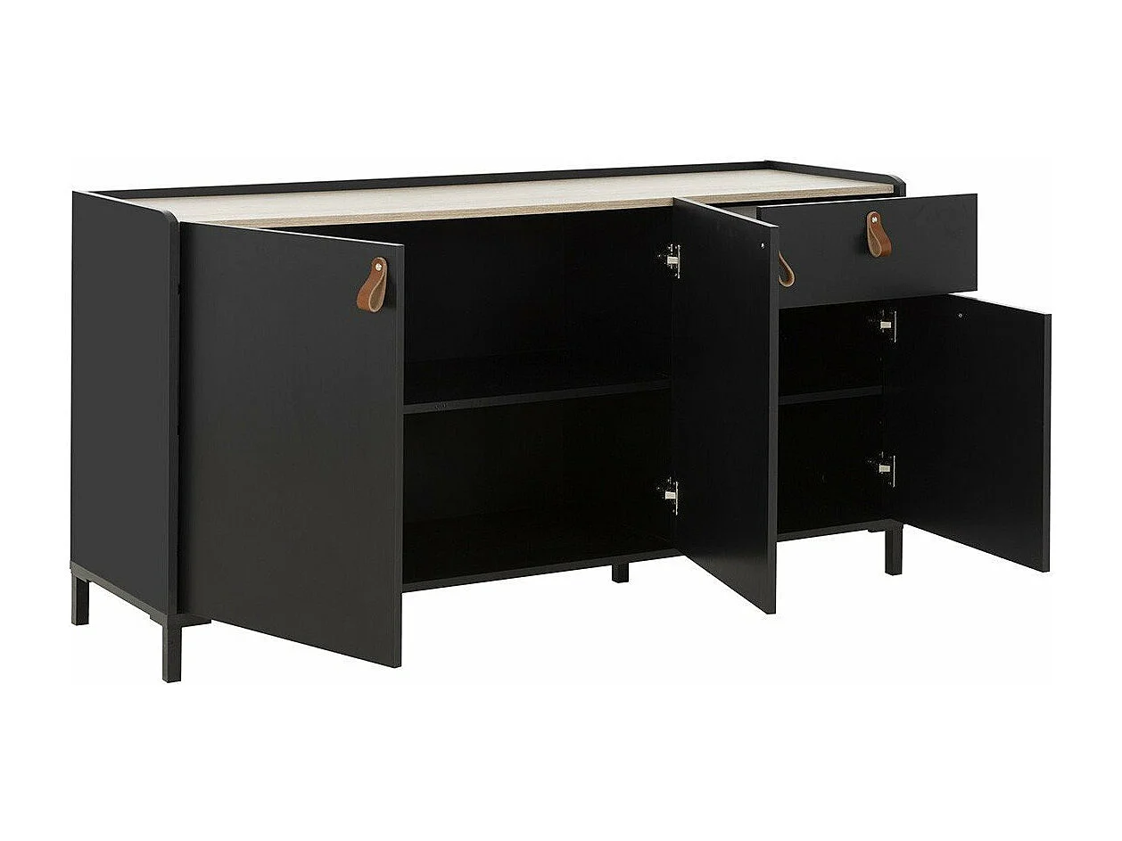 Buffet 3 portes et 1 tiroir, style industriel Amsterdam L160cm- Fabrication Française