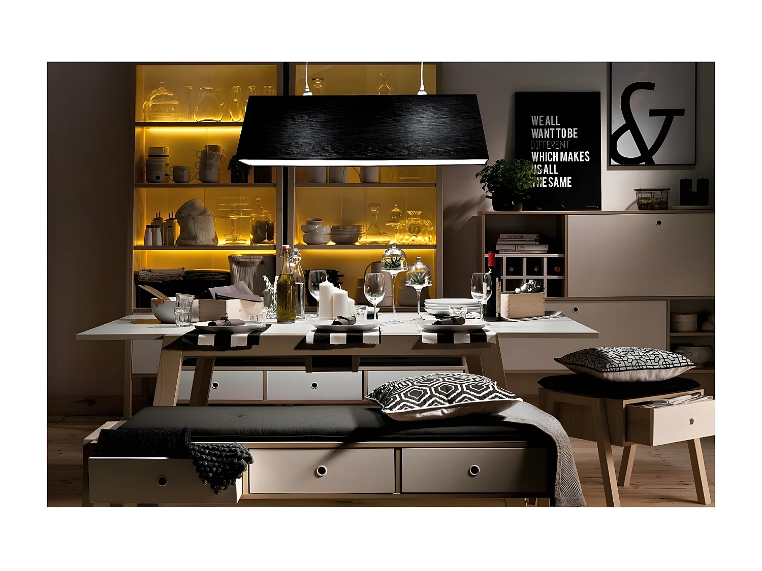 Buffet 2 portes rabattables L160 cm - SPOT