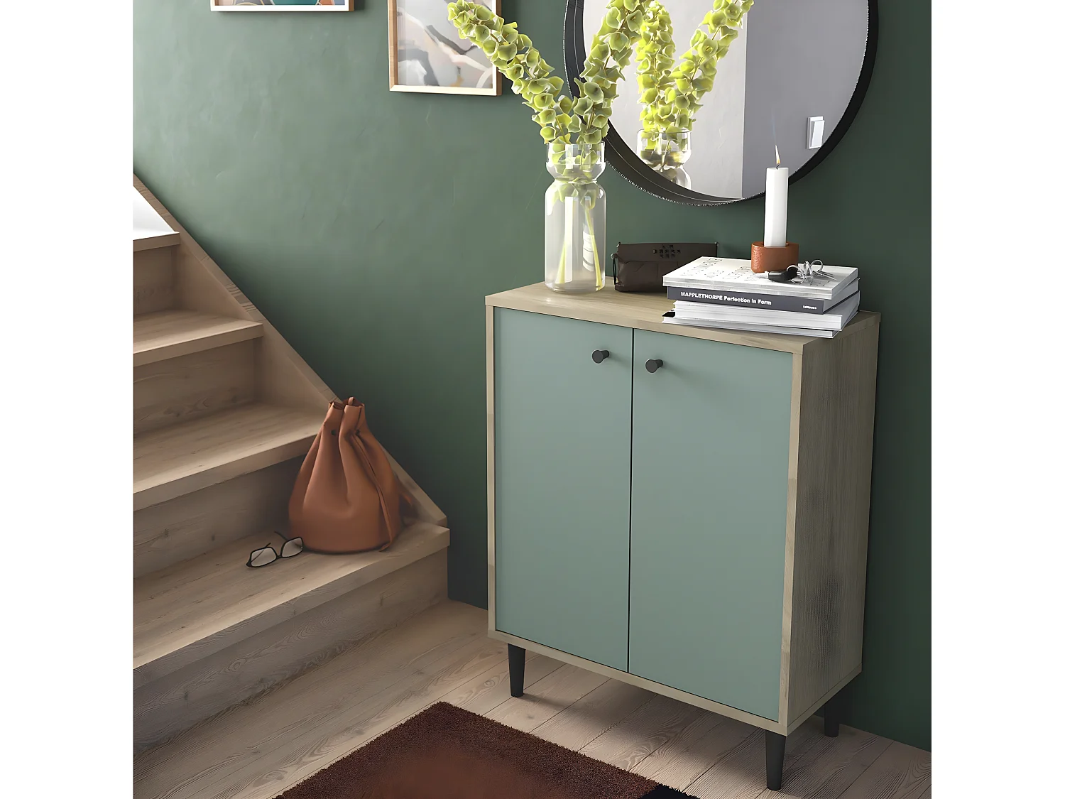 Petit Buffet 2 Portes Effet Bois L61cm - ARTY