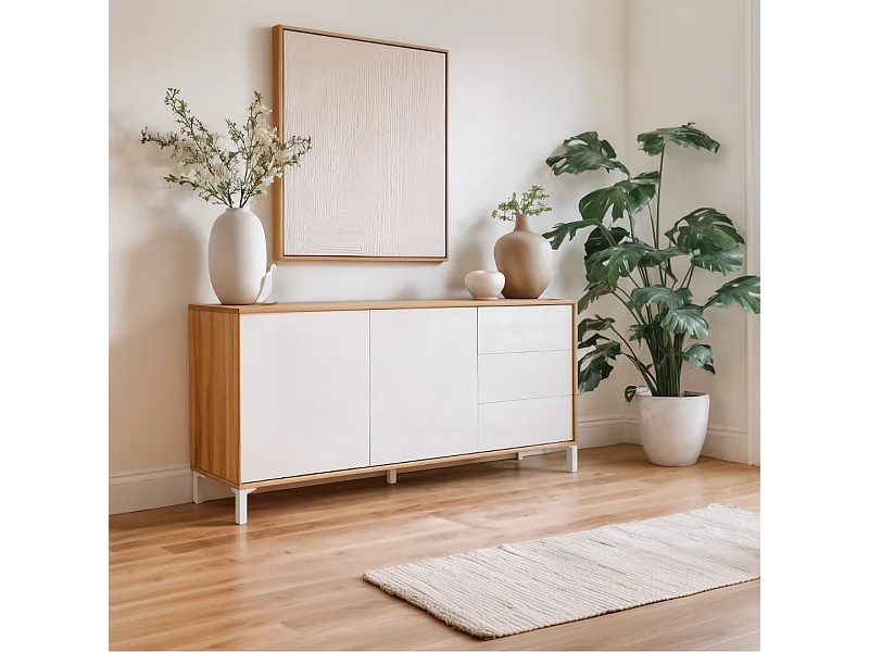 Credenza Brooklyn a 2 ante e 3 cassetti - L154cm