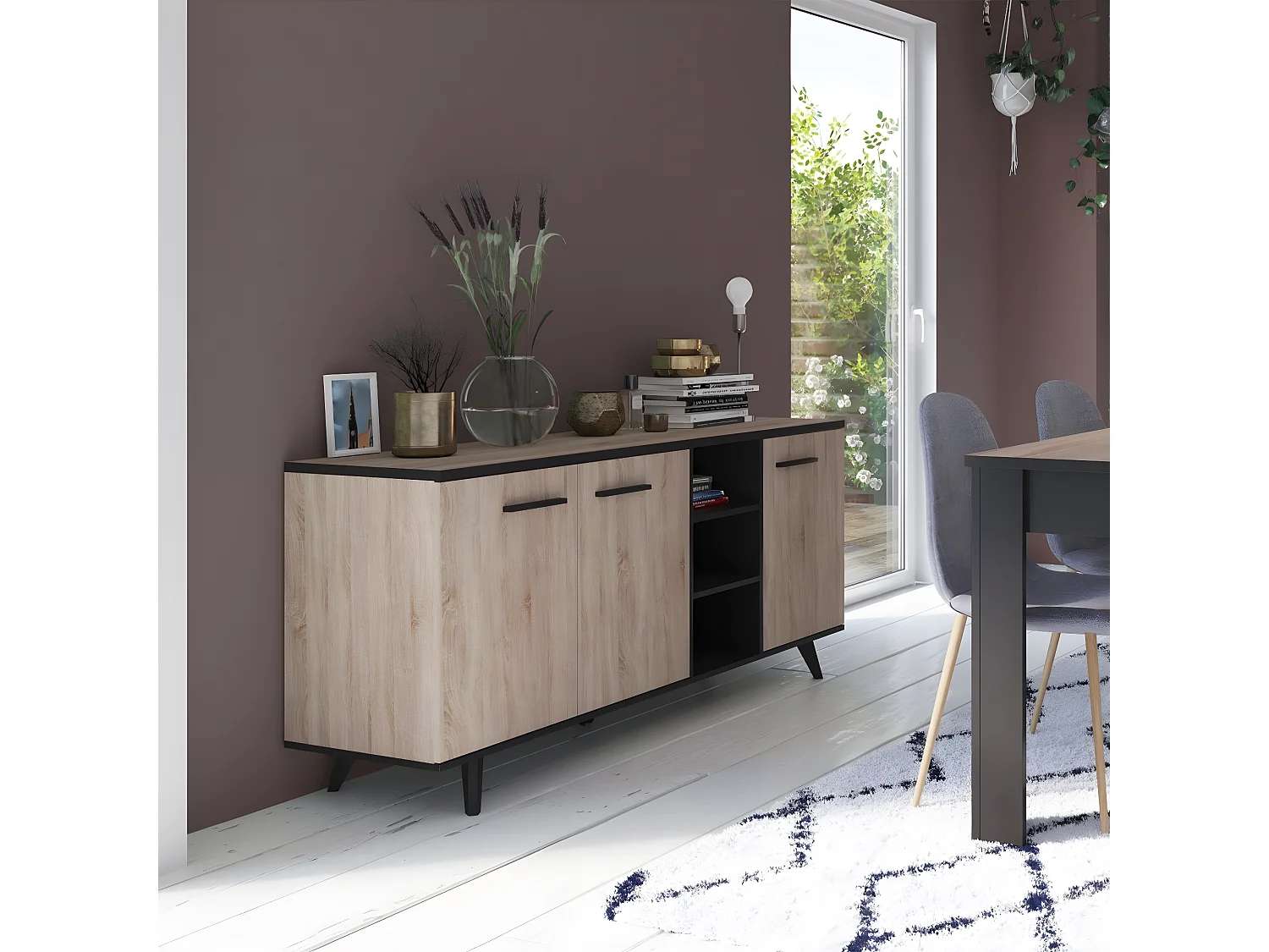 Sideboard mit 3 Türen und 3 Nischen L160,7 cm - Wayne