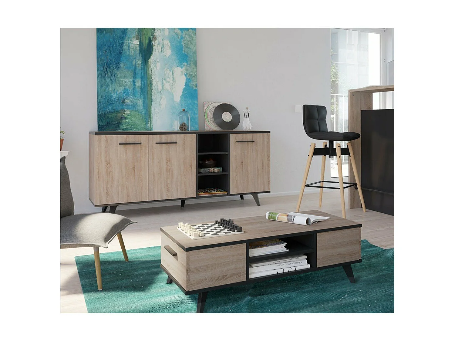 Sideboard mit 3 Türen und 3 Nischen L160,7 cm - Wayne