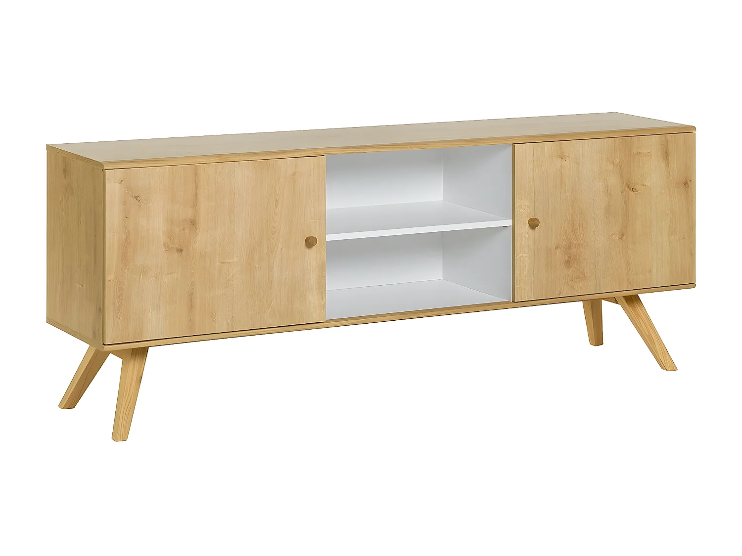 Buffet met 2 deuren en centrale plank L179,5 cm - NATURE