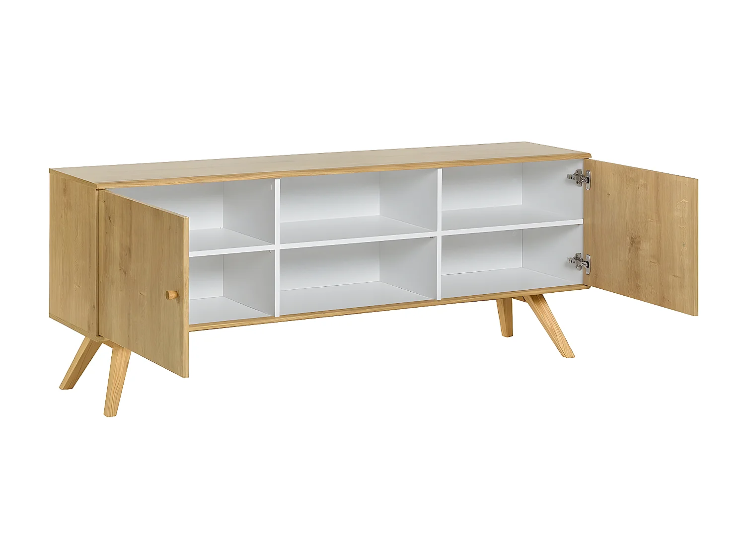 Buffet met 2 deuren en centrale plank L179,5 cm - NATURE