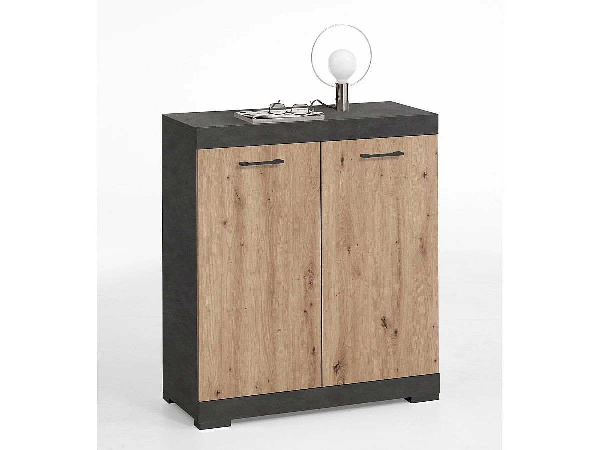 Buffet 2 Portes avec Étagère Amovible L80cm - Bristol