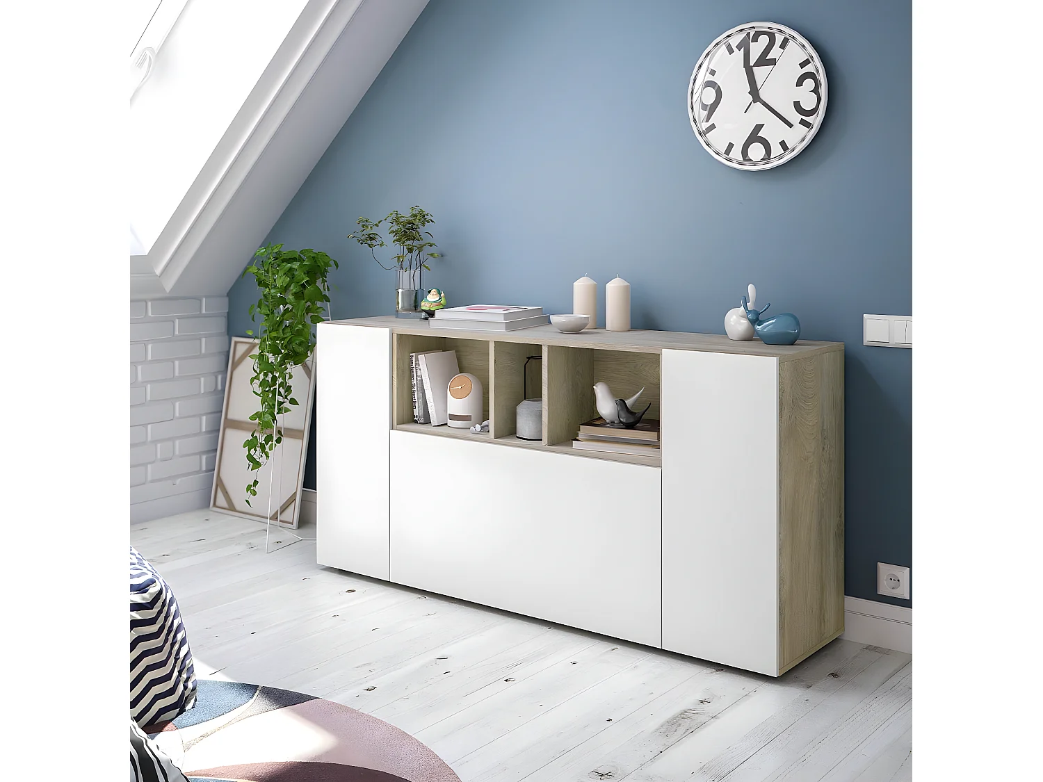 Buffetkast met 3 deuren en 3 niches - L150 cm - Tamiko