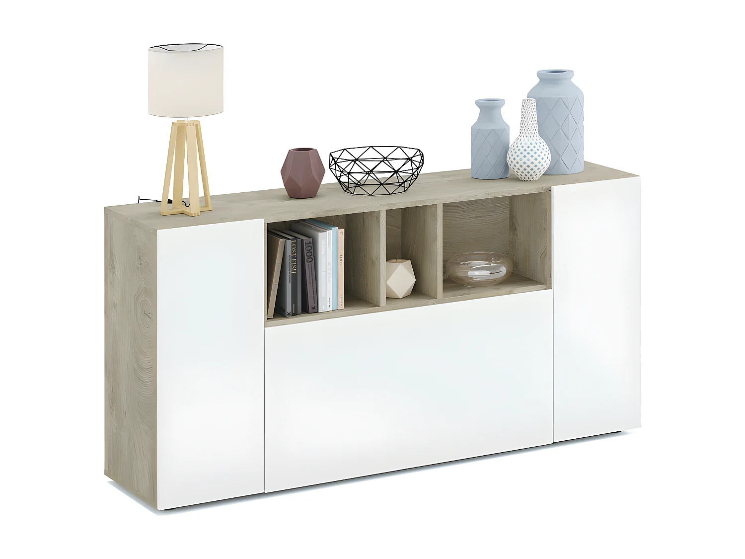 Buffetkast met 3 deuren en 3 niches - L150 cm - Tamiko