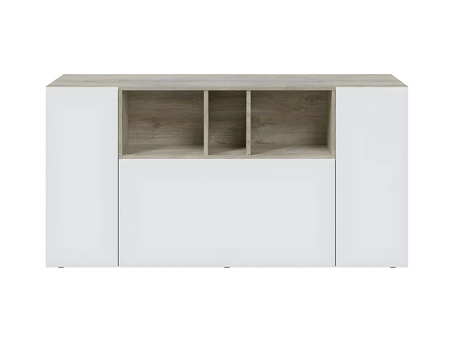 Buffet 3 Portes dont 1 battante et 3 Niches Tamiko - L150 cm
