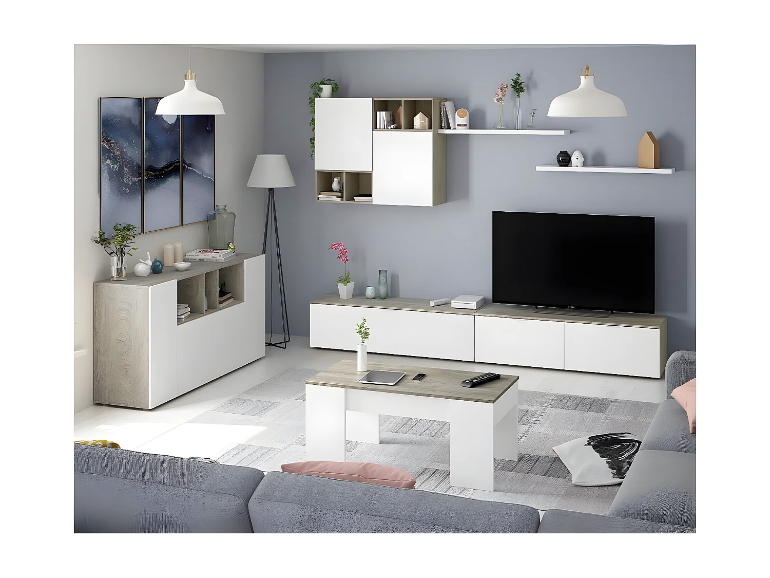 Buffet con 3 porte e 3 scomparti - L150 cm - Tamiko