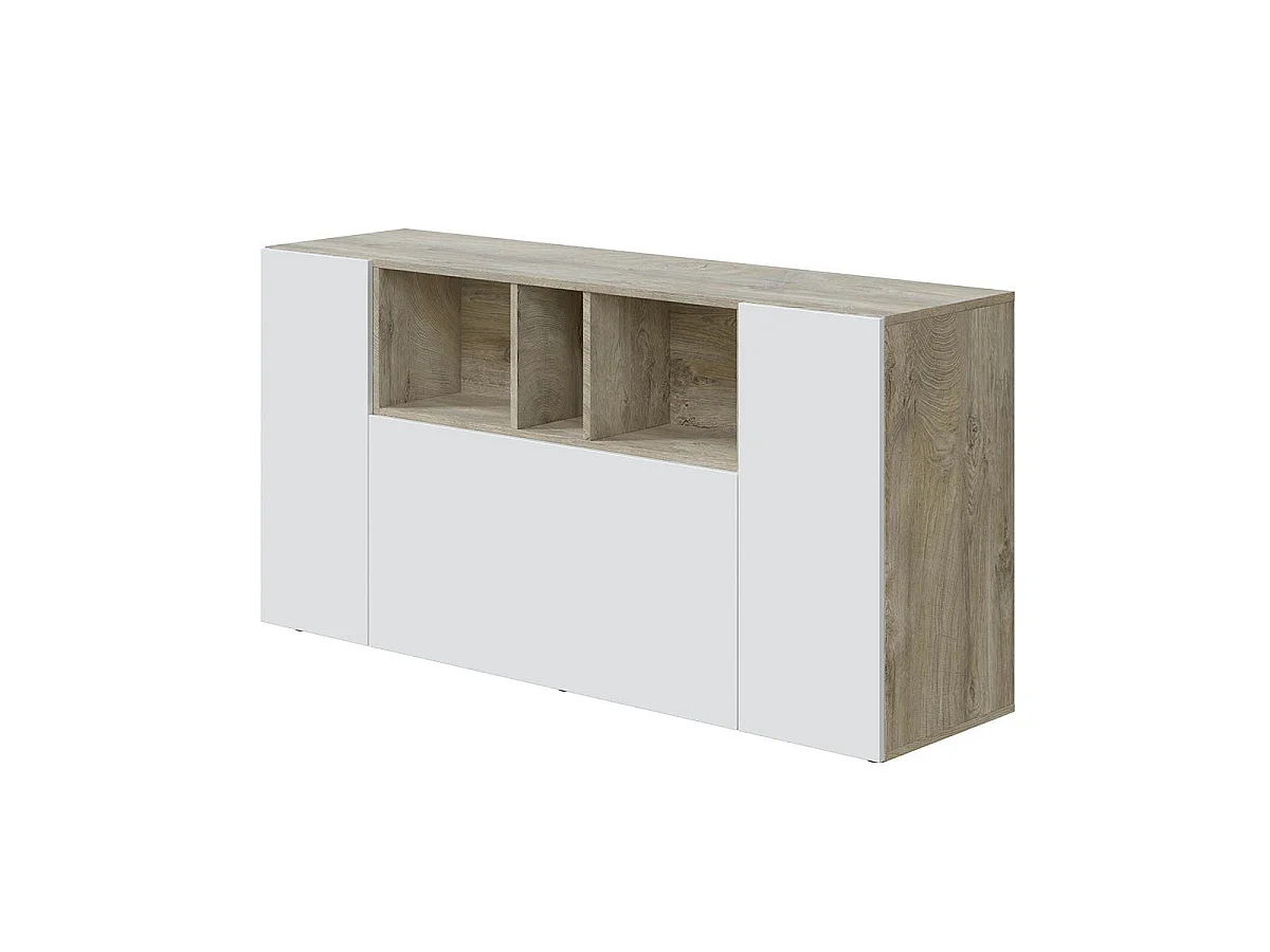 Buffet 3 Portes dont 1 battante et 3 Niches Tamiko - L150 cm