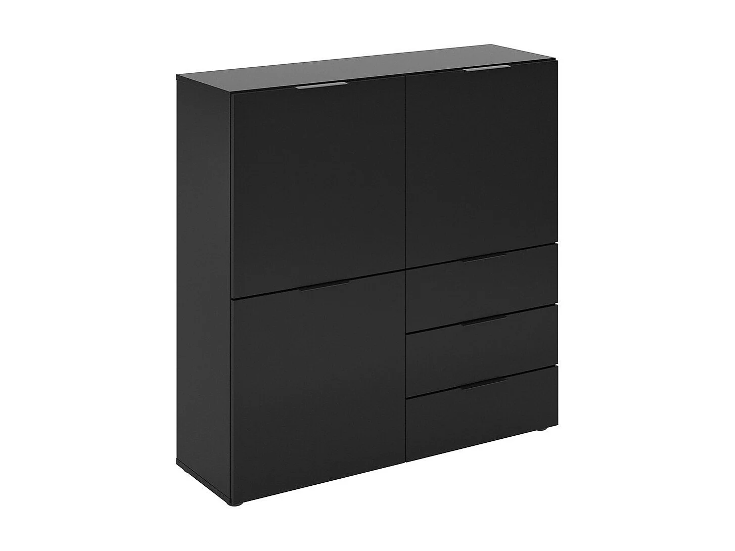 Buffet 3 Portes 3 Tiroirs Noir L99 cm - Dark