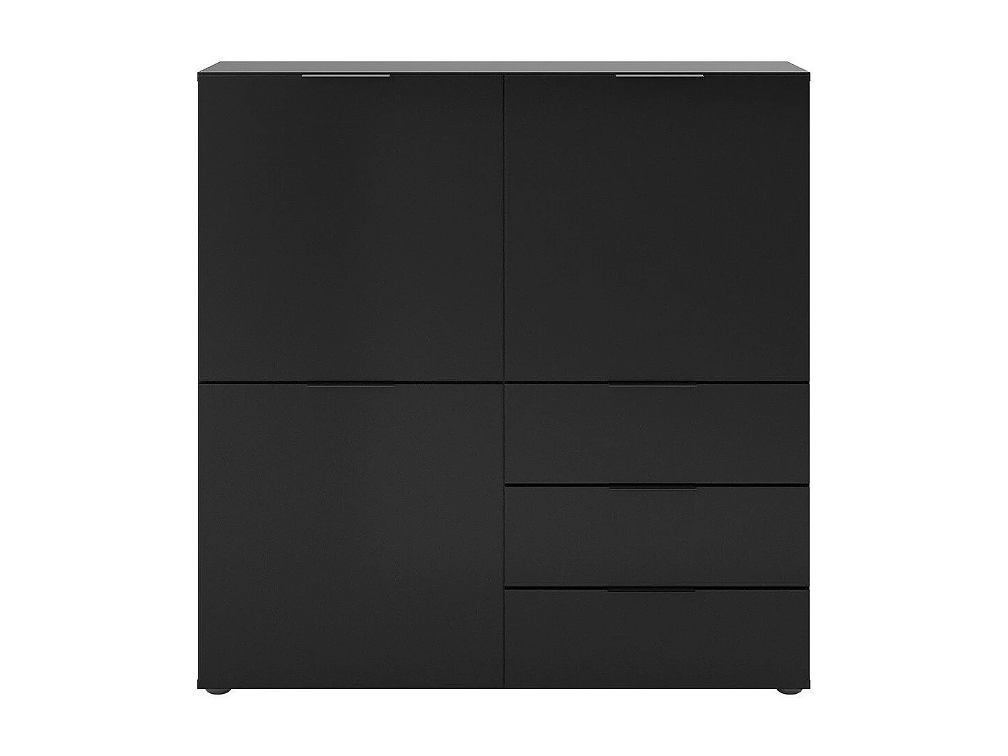 Buffet 3 Portes 3 Tiroirs Noir L99 cm - Dark