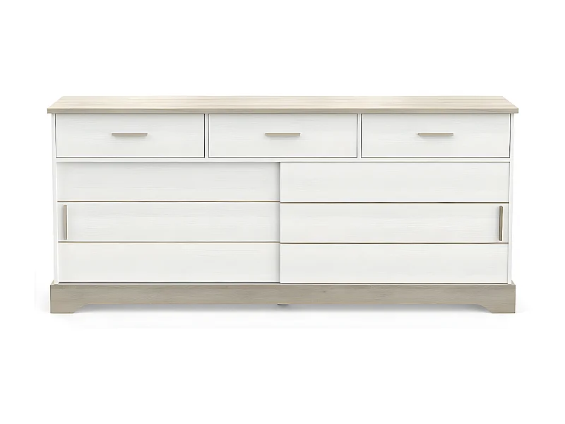 Buffet 2 Portes Coulissantes 3 Tiroirs L200 cm - Cottage