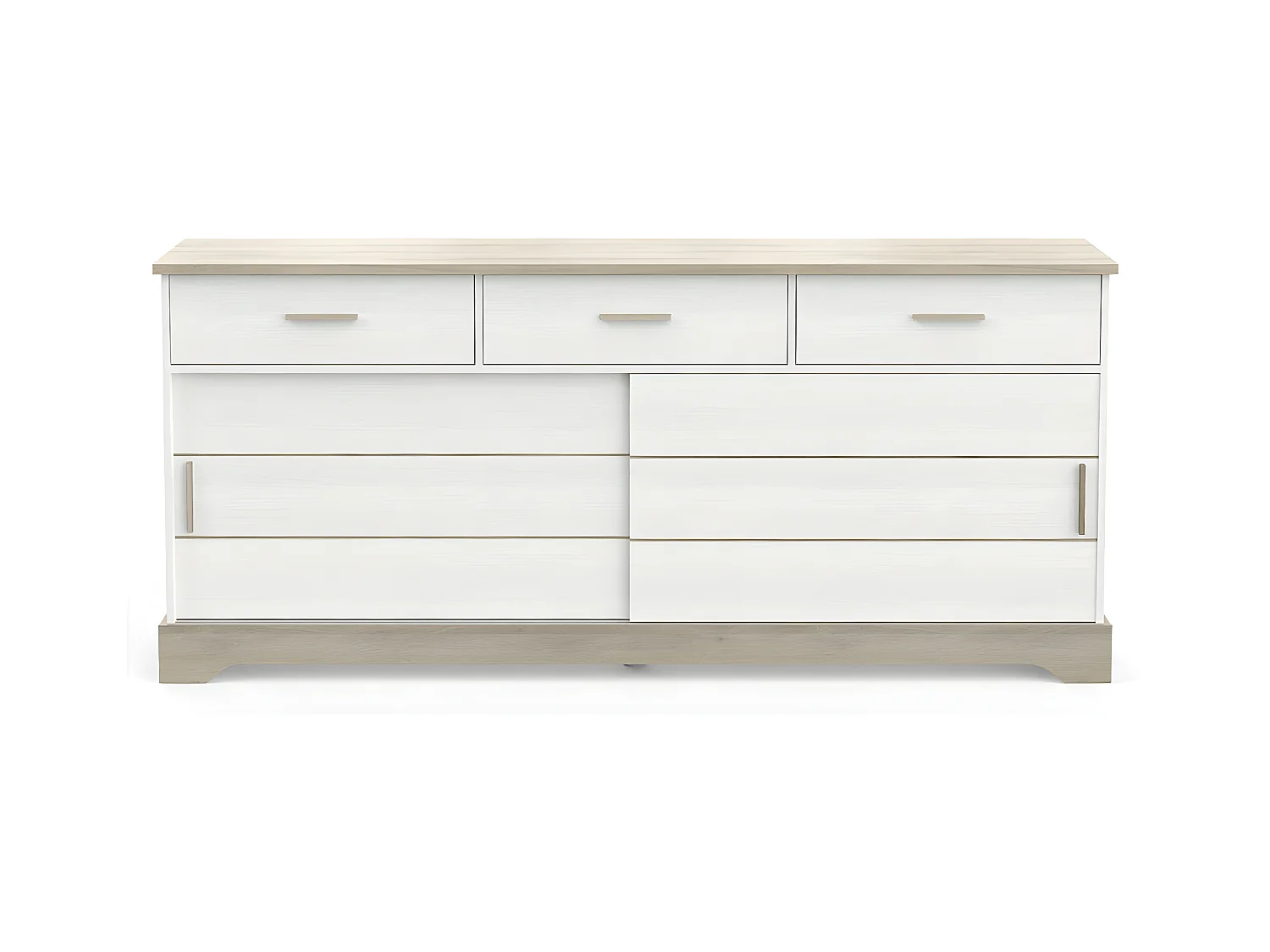 Buffet 2 Portes Coulissantes 3 Tiroirs L200 cm - Cottage