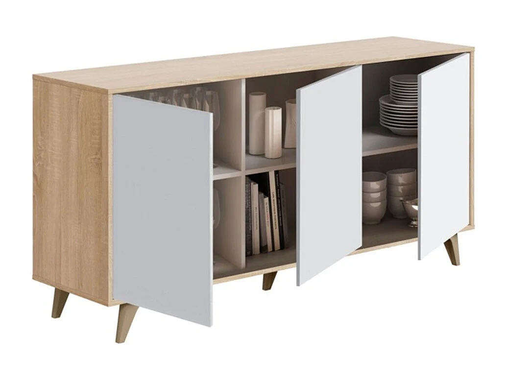 Sideboard 3 Türen mit 3 Regalen Kikua Plus - L154cm