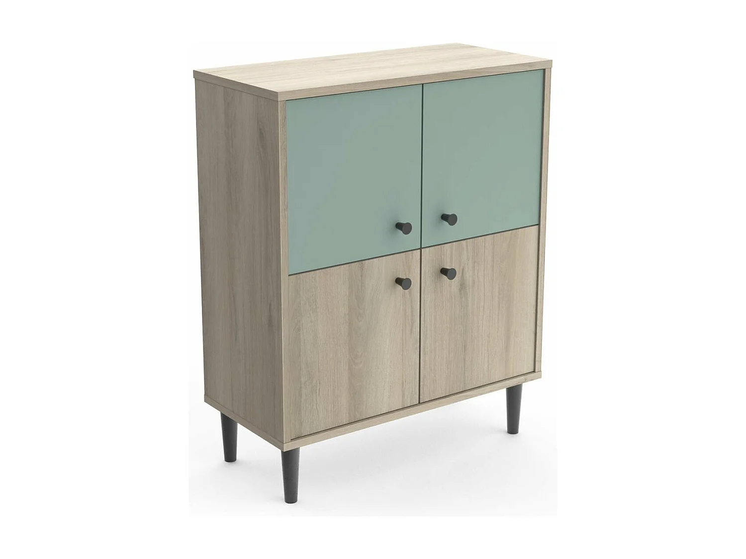 Petit Buffet 4 Portes Effet Bois L61cm - ARTY