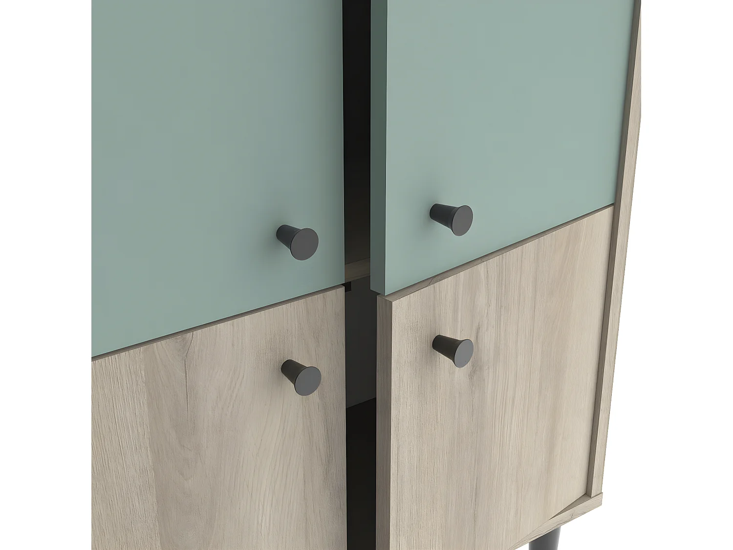 Petit Buffet 4 Portes Effet Bois L61cm - ARTY