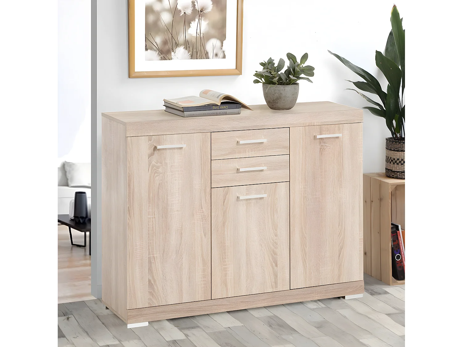 Buffet avec 3 Portes et 2 Tiroirs L120cm - Bristol