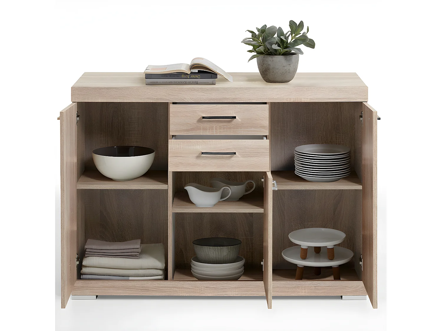 Buffet avec 3 Portes et 2 Tiroirs L120cm - Bristol