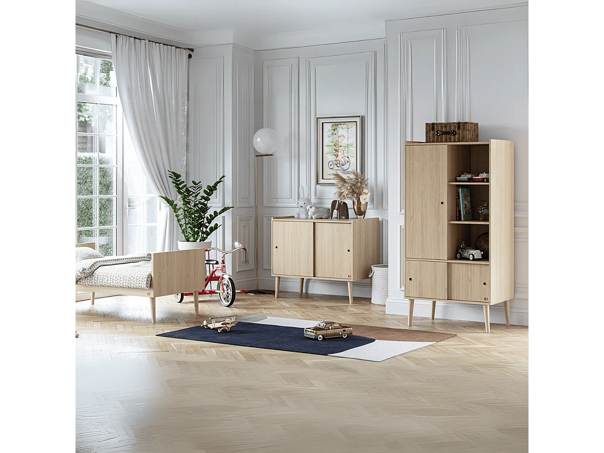 Sideboard mit 2 Schiebetüren im Eichendekor L100 cm - Retro