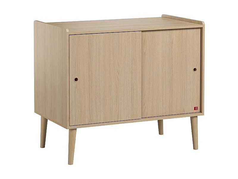 Buffet 2 Portes Coulissantes Décor Chêne  L100 cm - Retro