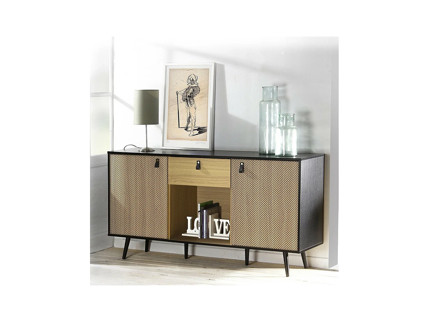 Buffet 2 portes avec motif chevron Chelsea